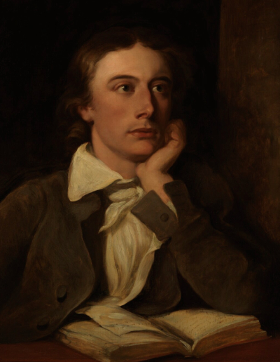 A posthumous oil portrait of John Keats by William Hilton painted cirka 1822